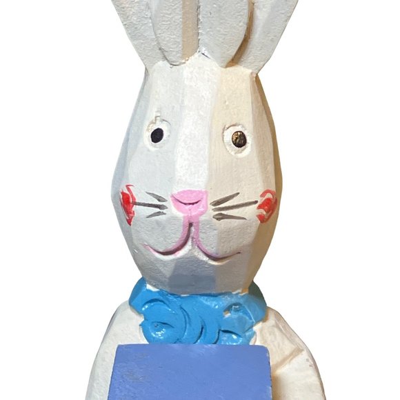 Easter Bunny Rabbit Holding Sign Letter Blocks - Picture 3 of 9